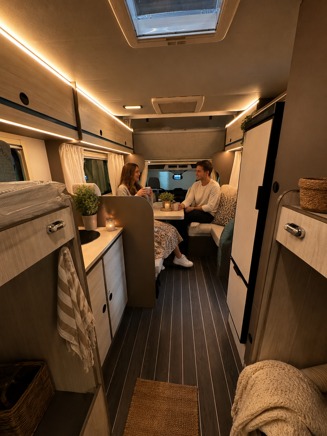 Sfeervolle zithoek in de camper